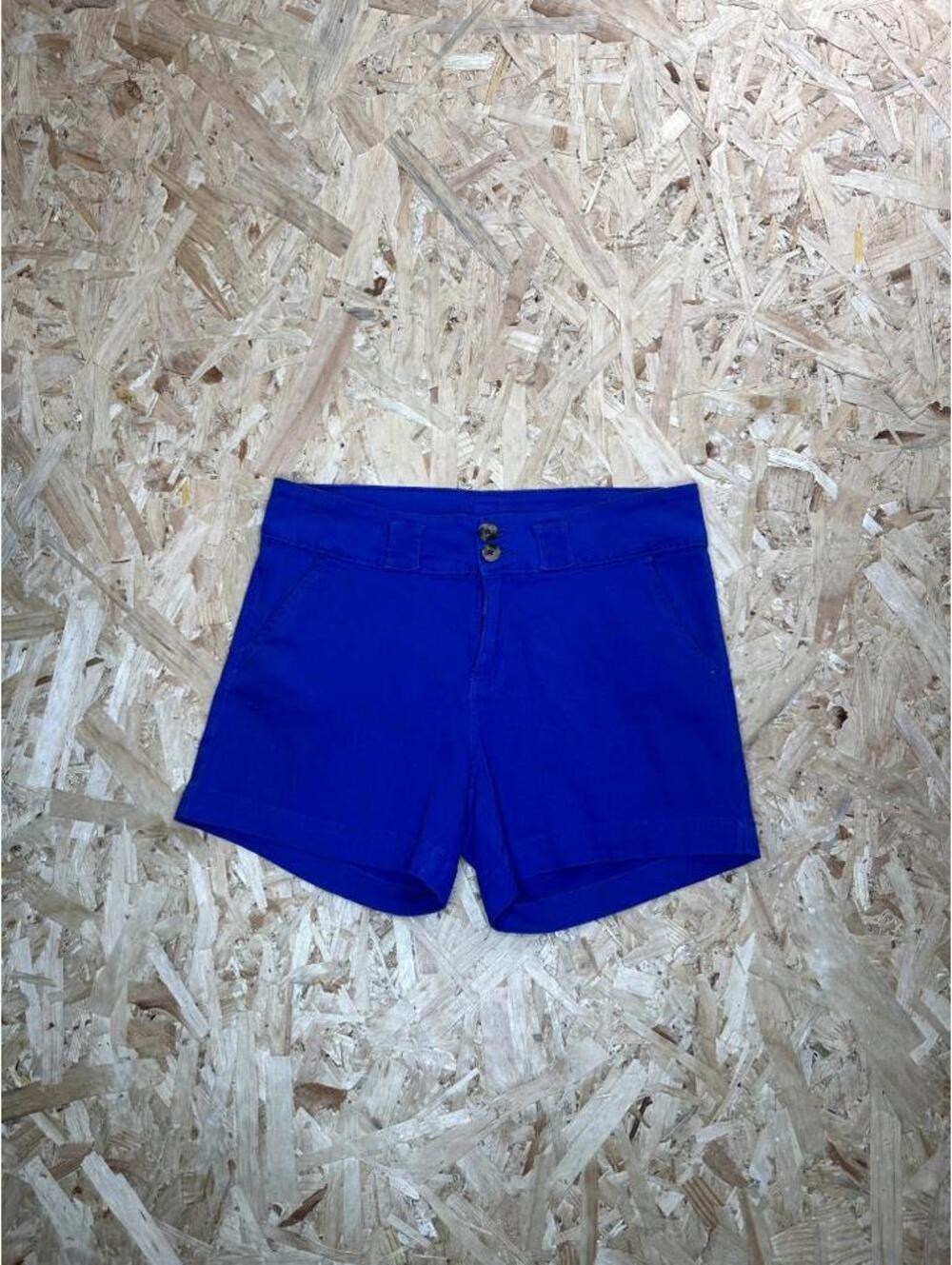 Nala Women's Blue Chino Shorts Size 7 Cotton Blend Double Button Casual